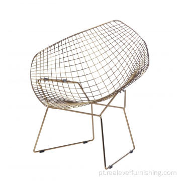 Réplica da cadeira de arame dourado Harry Bertoia Diamond